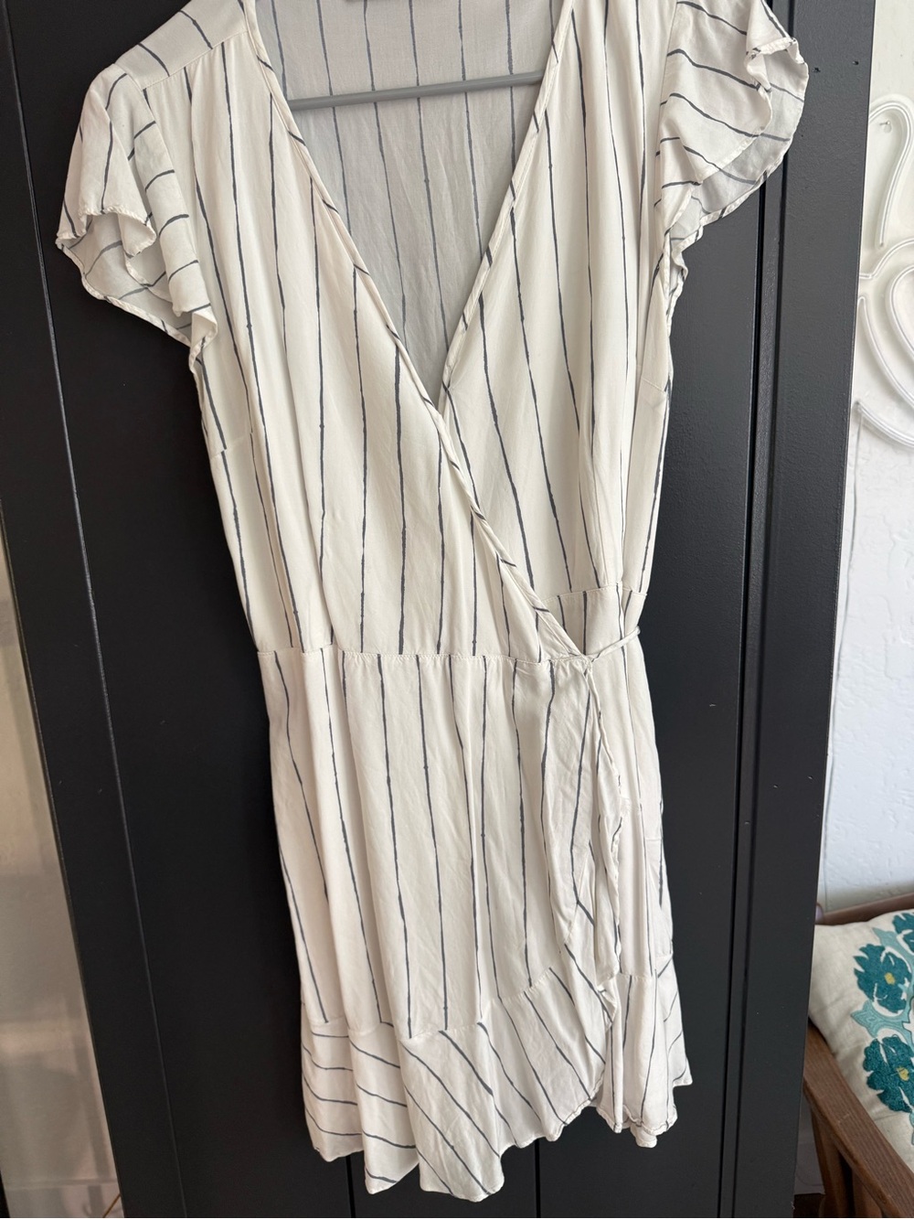 Abercrombie & Fitch Striped Wrap Mini Dress